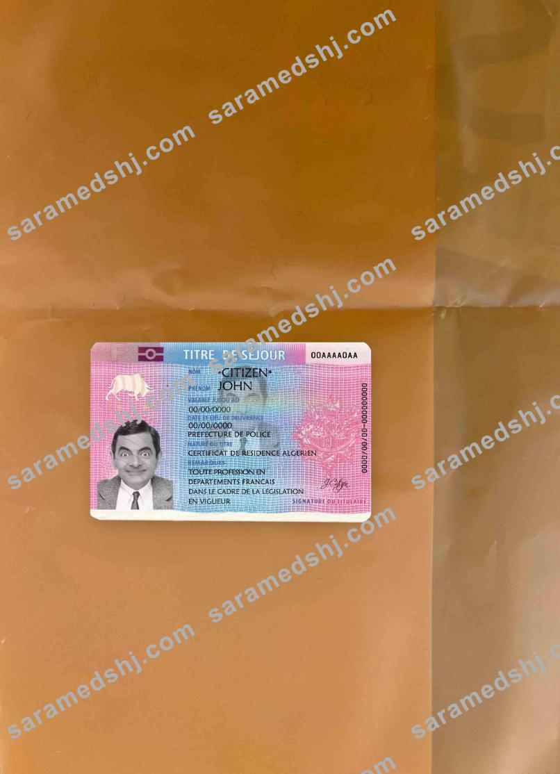 France Residence permit (Titre de séjour) photolook FRONT